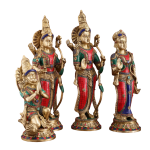 Superfine Brass Ram Darbar Stonework Set 20 Inch - Premium Divine Family | Jaipurio